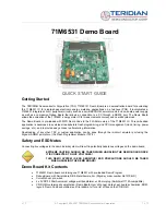 Preview for 1 page of Teridian 71M6531 Quick Start Manual