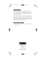 Предварительный просмотр 12 страницы TERK Technologies TRK-SR2 Installation Manual