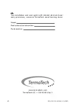 Предварительный просмотр 20 страницы TermaTech TT22 User And Mounting Manual