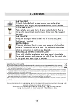 Preview for 19 page of Termozeta cappuccione Instruction Manual