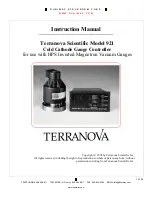 Preview for 1 page of Terranova Scientific 921 Instruction Manual