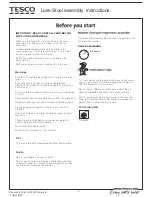 Preview for 2 page of Tesco Loire Stool Assembly Instructions