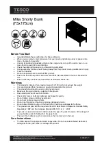 Tesco Mika Shorty Bunk Manual preview