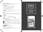 Preview for 1 page of Tesco RAD112R User Manual