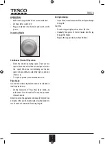 Preview for 7 page of Tesco TBBL14 User Manual