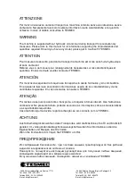 Preview for 2 page of Tesmec FRB616 Installation, Operation And Maintenence Handbook