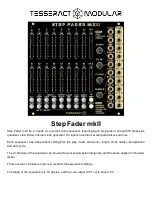 Предварительный просмотр 1 страницы Tesseract Modular Step Fader MKII Manual