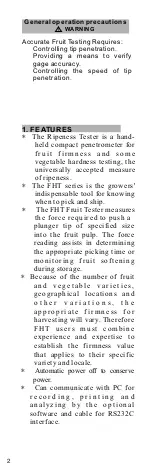 Предварительный просмотр 2 страницы Test Equipment Depot FHT-801 Instruction Manual