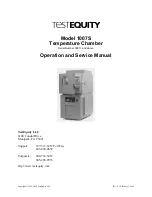 Preview for 1 page of TestEquity 1007S Operation And Service Manual