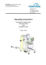 Предварительный просмотр 1 страницы TESTING 1.0205 Operating Instructions Manual