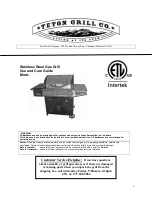 Teton Grill Heritage Grill Use And Care Manual предпросмотр