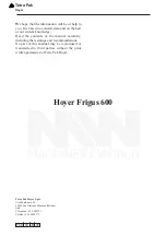 Preview for 1 page of Tetra Pak Hoyer Frigus 600 Manual