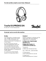 Teufel 105957000 Technical Description And User Manual preview