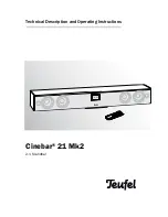 Teufel cinebar 21 mk2 Technical Description And Operating Instructions preview