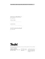 Предварительный просмотр 16 страницы Teufel Cinebar 50 Special Edition Technical Specifications And Operating Instructions