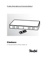 Preview for 1 page of Teufel cinebase Technical Description And Operating Instructions