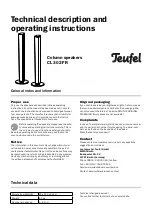 Teufel CL 302 FR Technical Description And Operating Instructions preview