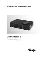 Teufel ControlStation 2 Technical Description And Operating Instructions preview