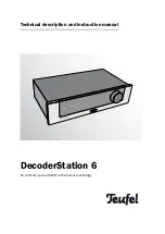 Предварительный просмотр 1 страницы Teufel DecoderStation 6 Technical Description And Instruction Manual