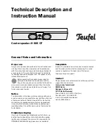 Preview for 1 page of Teufel H 600 CF Instruction Manual