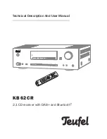 Предварительный просмотр 1 страницы Teufel KB 62 CR Technical Description And User Manual