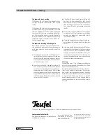 Предварительный просмотр 12 страницы Teufel LT 6 THX Select Technical Specifications And Operating Manual