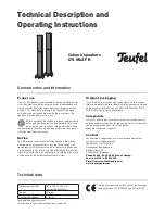 Preview for 1 page of Teufel LT5 MK2 FR Technical Description And Operating Instructions