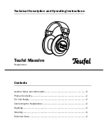 Teufel massive Technical Description And Operating Instructions preview