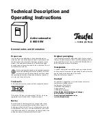 Teufel S 8000 SW Technical Description And Operating Instructions preview