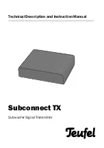 Teufel Subconnect RX Technical Description And Instruction Manual preview