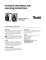 Teufel T 300 Mk 2 Technical Description And Operating Instructions preview