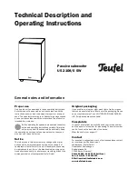 Teufel US 2108/0 SW Technical Description And Operating Instructions предпросмотр