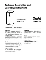 Teufel US 2108/6 SW Technical Description And Operating Instructions preview