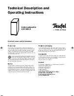 Teufel US 5305/6 Technical Description And Operating Instructions preview