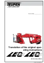 TEUPEN LEO 30T Translation Of The Original Operating Instructions предпросмотр