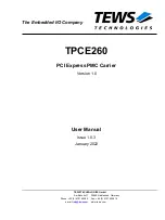 Preview for 1 page of Tews Technologies TPCE260 User Manual