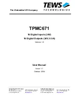 Предварительный просмотр 1 страницы Tews Technologies TPMC671 User Manual