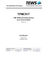 Предварительный просмотр 1 страницы Tews Technologies TPMC917-10 User Manual