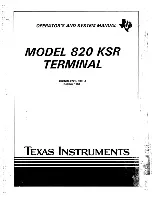 Preview for 1 page of Texas Instruments 820 KSR Operator'S Manual