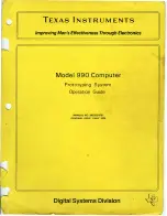 Предварительный просмотр 1 страницы Texas Instruments 990 Operation Manual