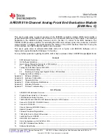 Preview for 1 page of Texas Instruments AFE5818 User Manual