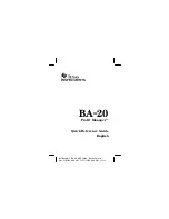 Preview for 1 page of Texas Instruments BA-20 Profit Manager Quick Reference Manual