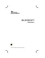 Texas Instruments BA II Plus User Manual preview