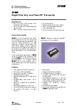 Preview for 1 page of Texas Instruments CC1070RSQ Manual