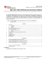 Предварительный просмотр 1 страницы Texas Instruments HSS-MOTHERBOARDEVM User Manual