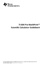 Предварительный просмотр 1 страницы Texas Instruments MathPrint TI-30X Pro Manual Book