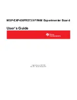 Предварительный просмотр 1 страницы Texas Instruments MSP-EXP430FR5739 User Manual