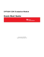 Предварительный просмотр 1 страницы Texas Instruments OPT8241-CDK-EVM Quick Start Manual