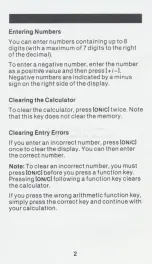 Preview for 4 page of Texas Instruments TI-1795 Quick Reference Manual