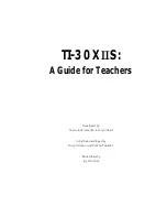 Preview for 1 page of Texas Instruments TI-30X - IIS Scientific Calculator Teachers Manual